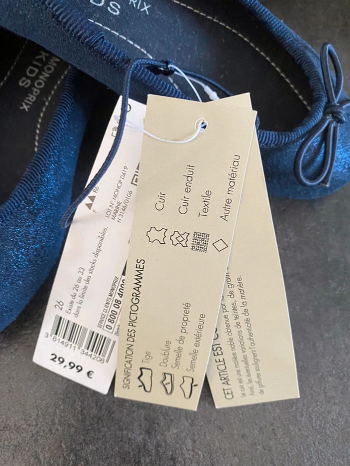 Ballerines neuves Monoprix - taille 26 - photo numéro 2