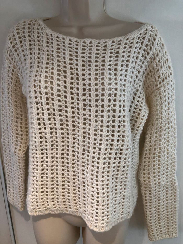 Esprit pull blanc cassé taille M - photo numéro 3