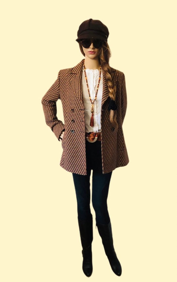 🤎Blazer laine motif multicolore Motivi wool multicolor pattern blazer🧡 - photo numéro 15
