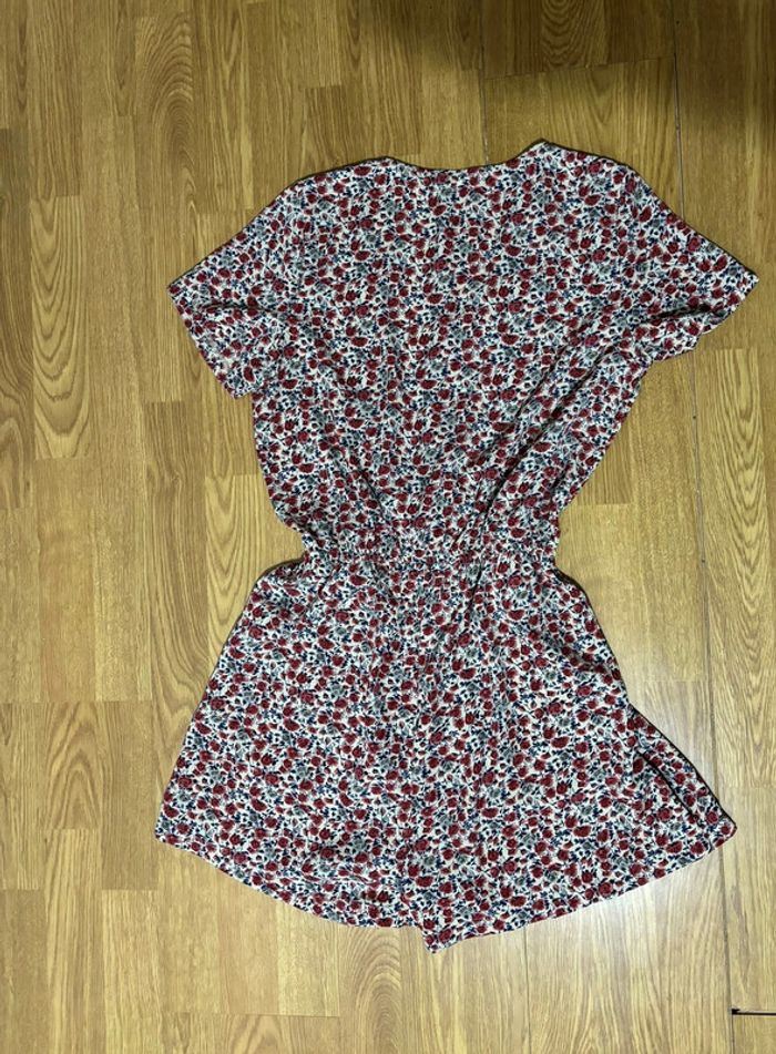 Combishort vintage fleurie, décolleté cache-coeur - photo numéro 3