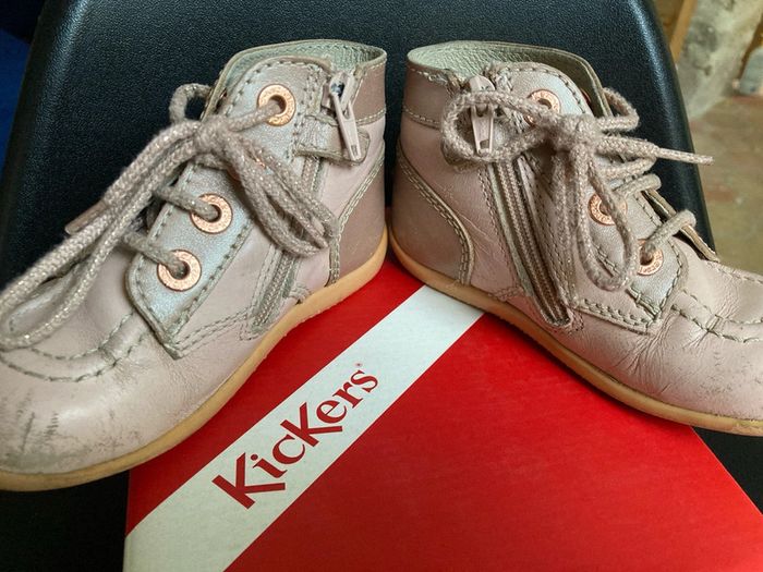 Kickers cuir rose - photo numéro 6