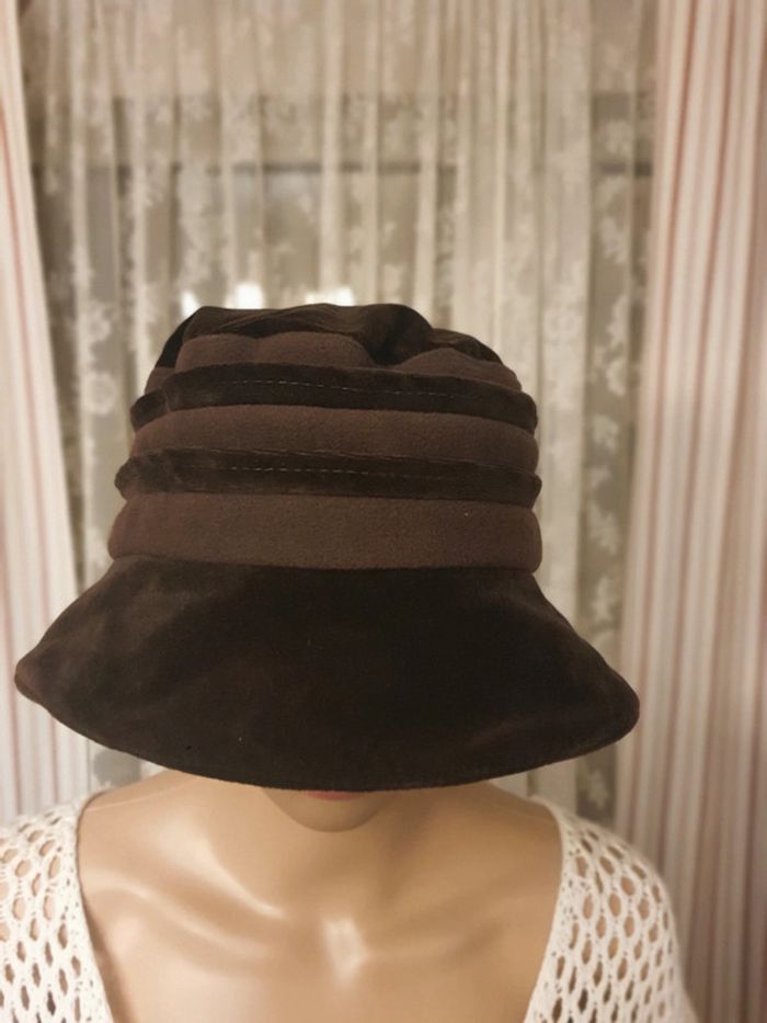 Chapeau marron laine/coton taille M - photo numéro 2