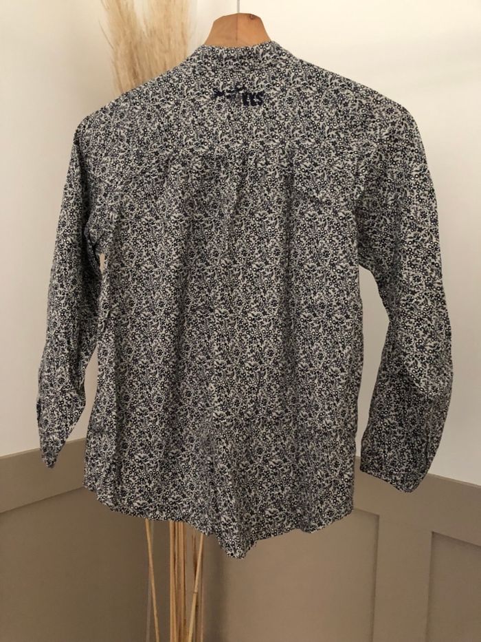 Chemise / blouse fleurie tons gris IKKS 10 ans - photo numéro 2