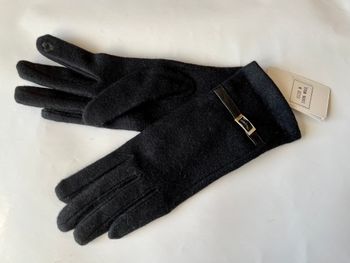 Gants tactiles en laine noirs taille M