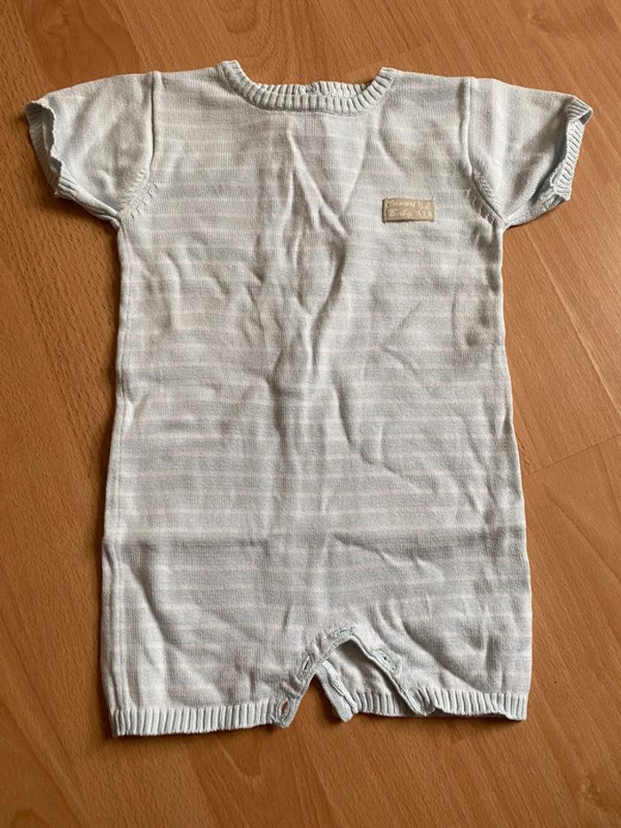 Belle combishort à rayures T. 9 mois/71 cm mixte TBE - photo numéro 3