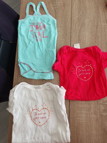 Lot de 3 bodys 9 mois
