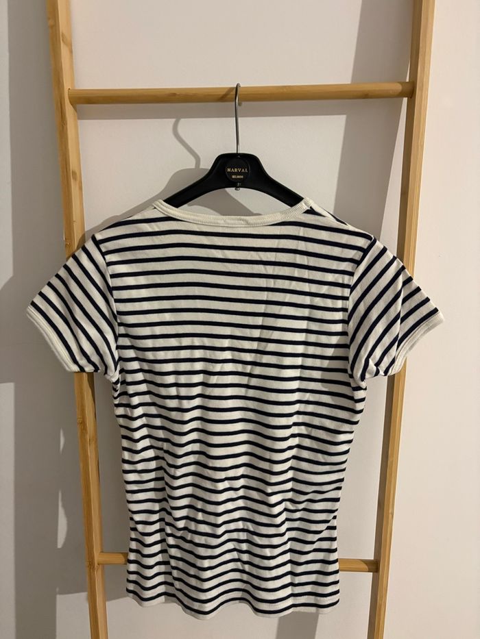 T-shirt Marinière Coton Lola - Rayures Marine & Crème - Taille M (38/40) - photo numéro 3