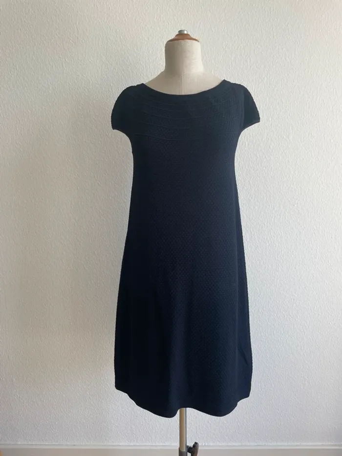 Robe noire texturée Marc Cain - photo numéro 2