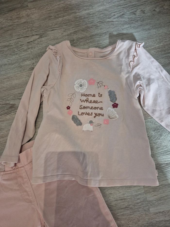 Jean rose et tee shirt manches longues rose - photo numéro 2