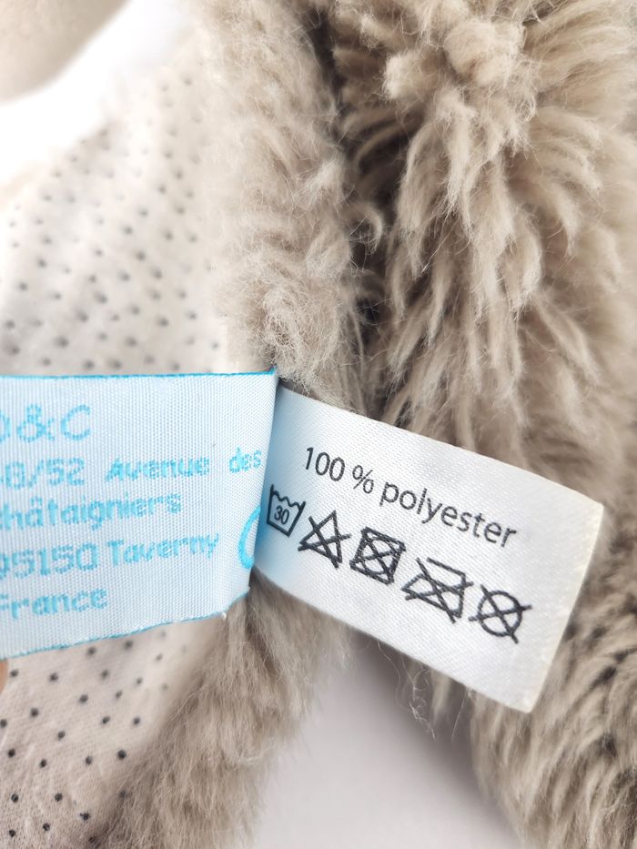 Doudou Ours Frisounours BabyNat - Gris Beige Blanc - Très Bon État - photo numéro 6