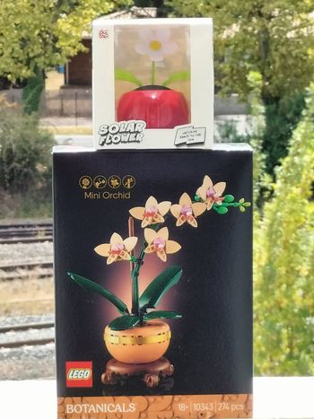 Lego orchidée miniature et mini plante solaire fleur dansante