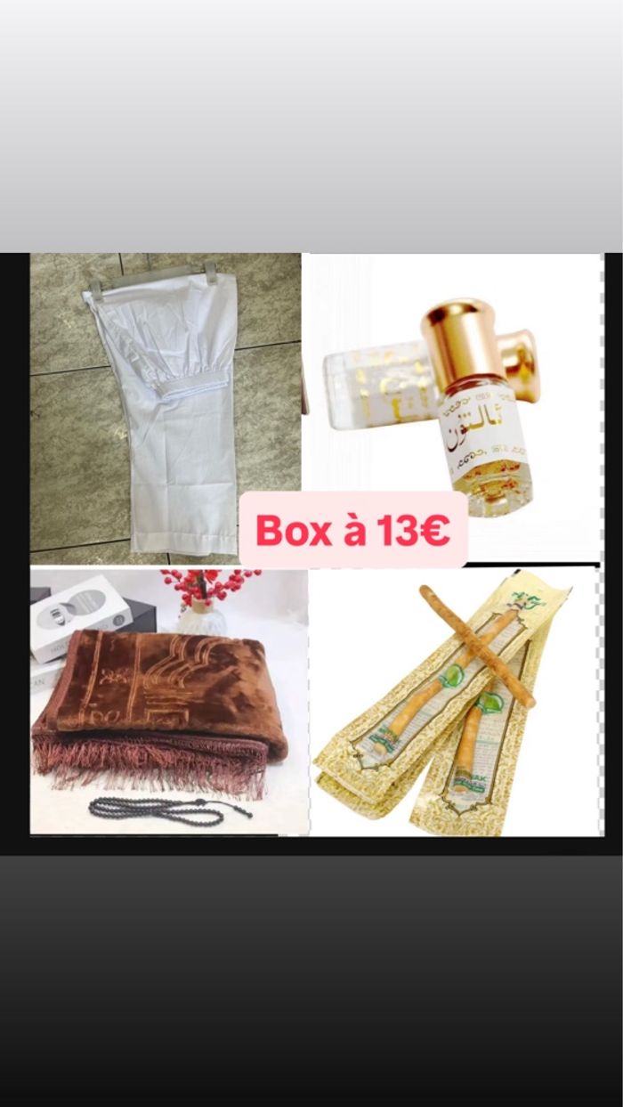 Box, tapis de prière