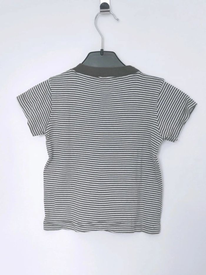 Tee-shirt blanc kaki rayé / Kiabi - 3 mois - photo numéro 2
