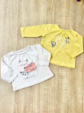 2 t-shirts manches longues bébé fille