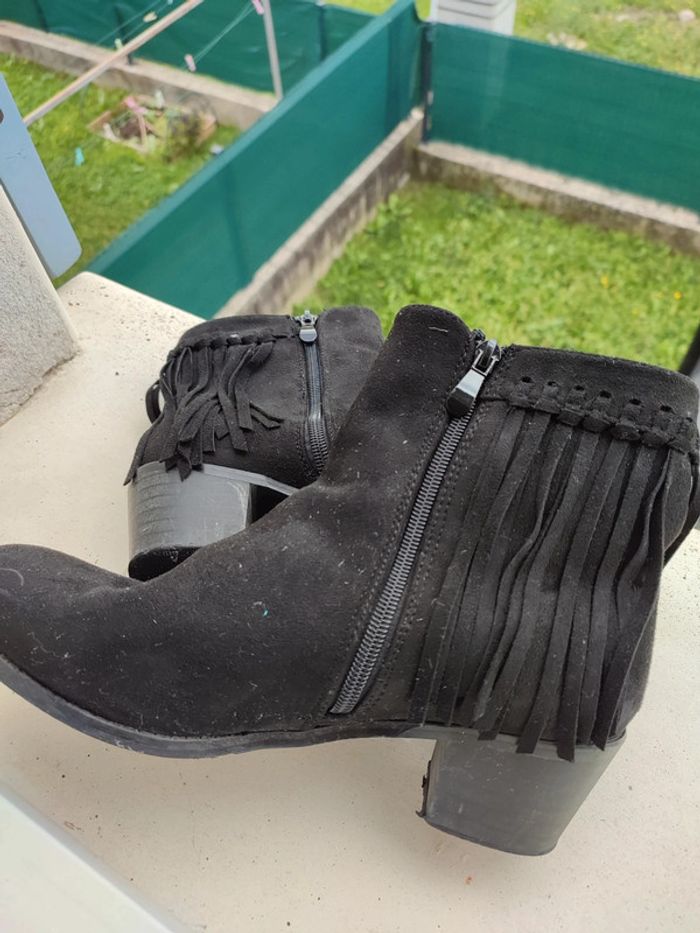 Bottines daim à franges - photo numéro 2