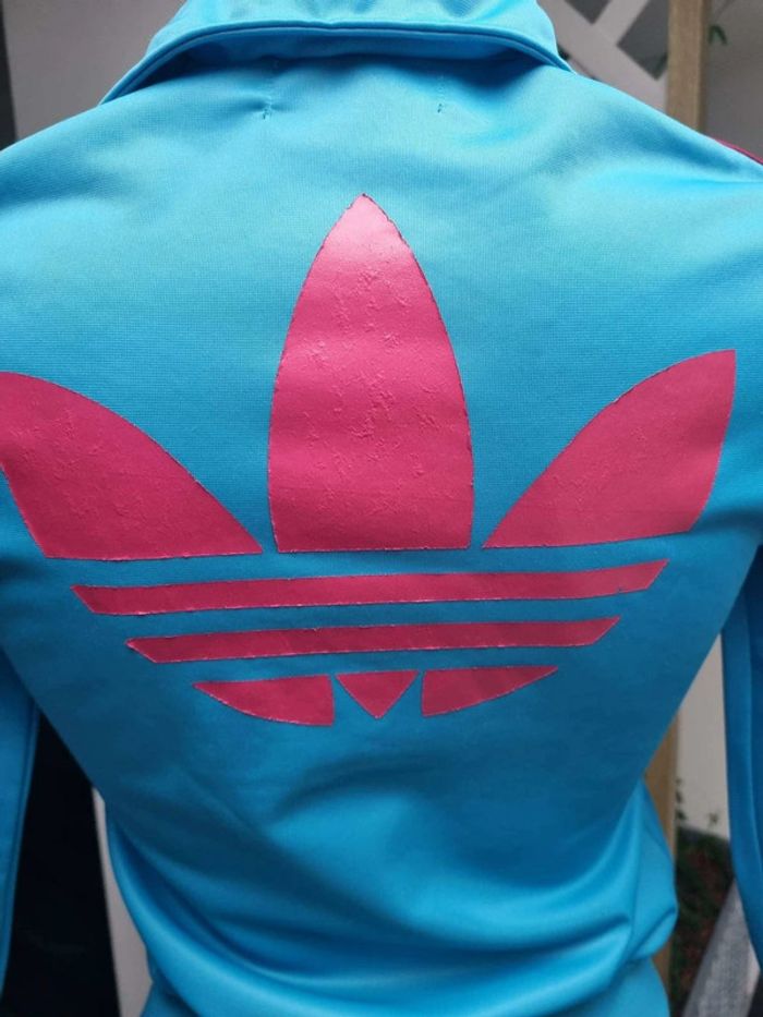 Veste de sport bleu turquoise et rose taille S - photo numéro 2