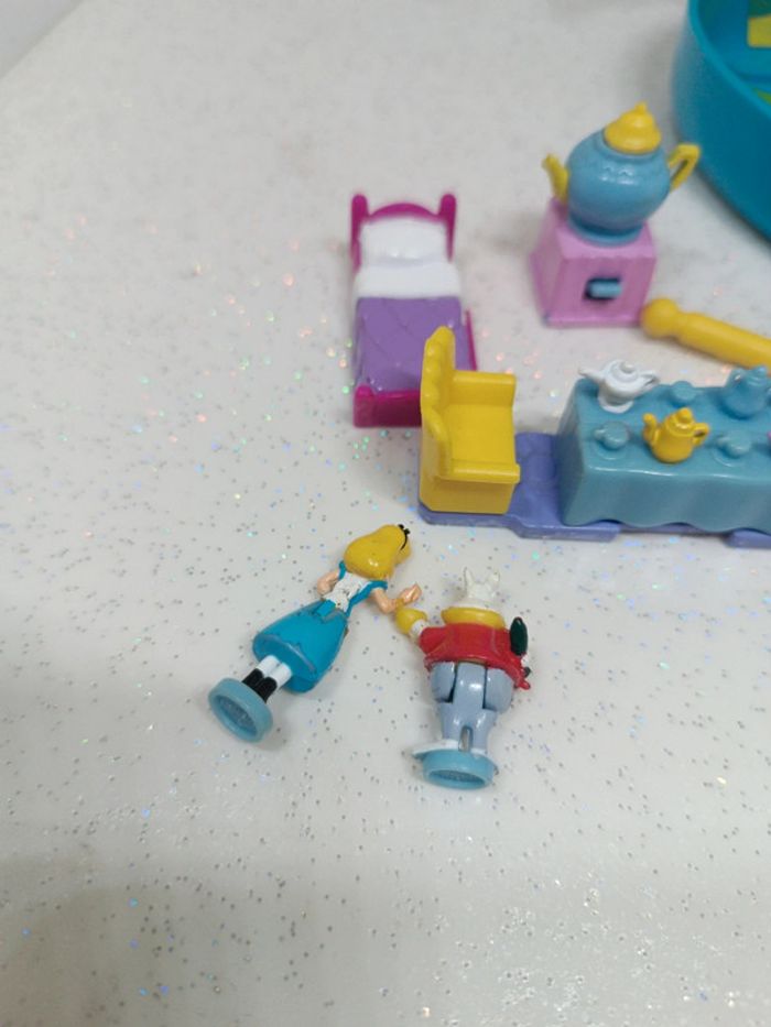 Polly pocket Disney mattel makeup surprise playset coeur bleu blue Heart Alice merveilles wonderland - photo numéro 11