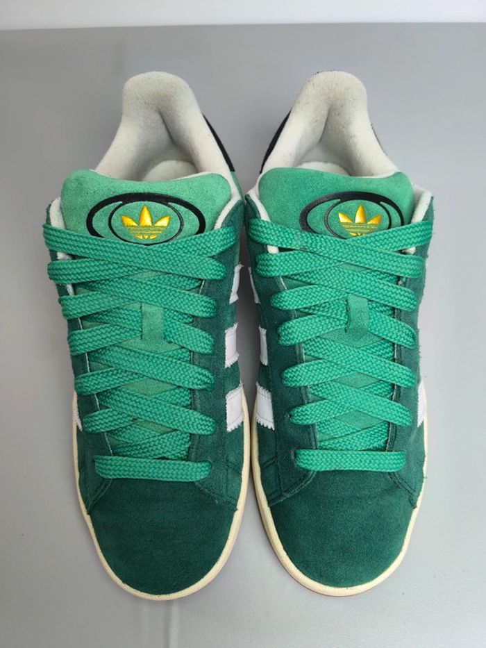 Baskets adidas campus verte et blanche pointure 42 très bon état avec boîte - photo numéro 5