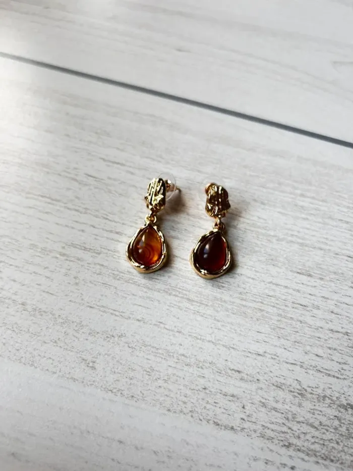 Boucles d’oreille effet ambre - photo numéro 2