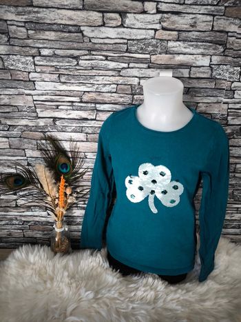 🩵 T-shirt manches longues chance trèfle Okaïdi en 8 ans 🩵