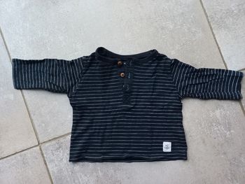 Tee-shirt manches longues 3 mois Kiabi bleu marine