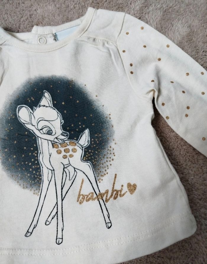 T-shirt manches longues Bambi 1 mois - photo numéro 2