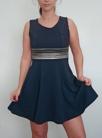 Robe patineuse de soirée à sequins taille unique