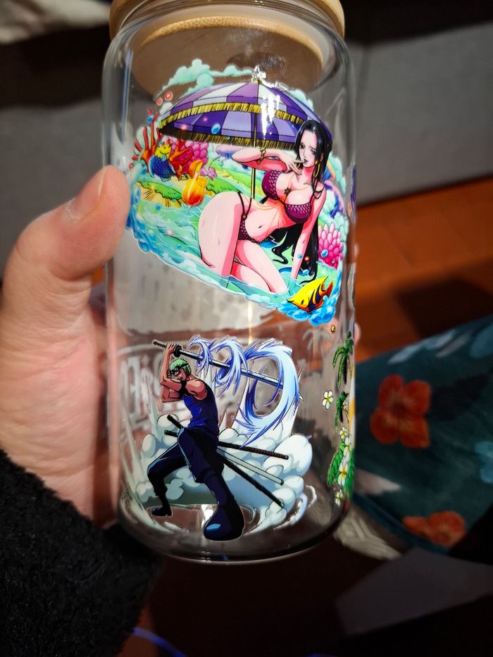 Magnifique Verre Onepiece neuf avec paille en verre - photo numéro 2