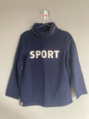 T-shirt manches longues Sergent Major garçon 5 ans col roulé bleu marine neuf