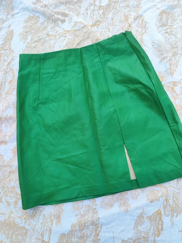 Jupe cuir vert