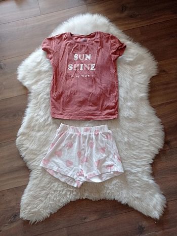 Pyjama Kiabi été 5 ans short coeur + tshirt