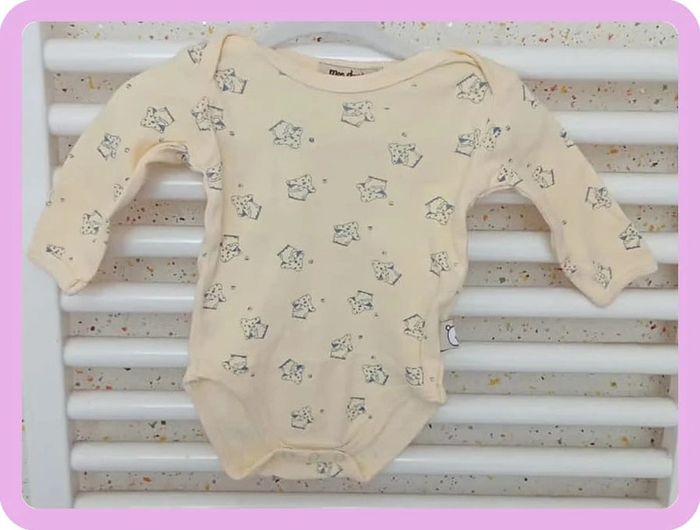 Body manche longue jaune motif champignon Defi Mode Taille 3 mois - photo numéro 2