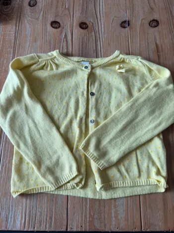 Gilet jaune à pois