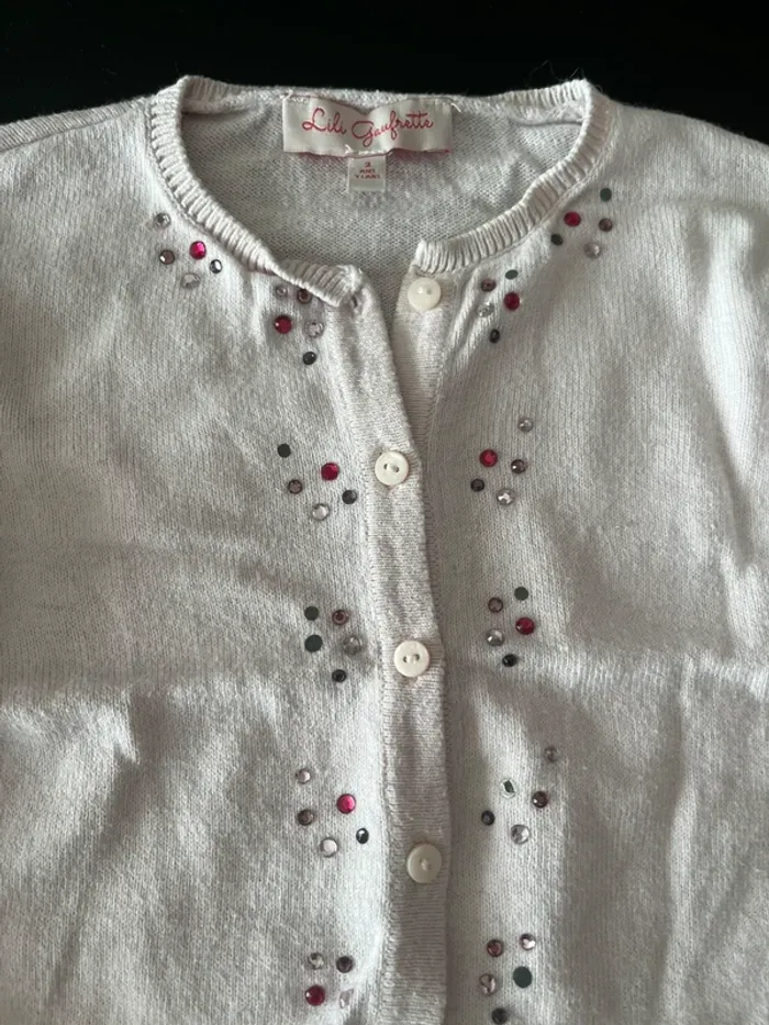 Gilet rose Lili gaufrette 2 ans - photo numéro 3