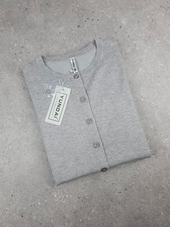 Gilet femme Yundai gris clair manches longues S neuf