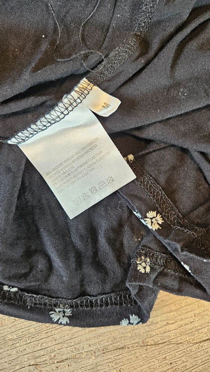 Blouse sans manche ceintrée noire à dessins blancs, Yessica, M, nickel - photo numéro 8