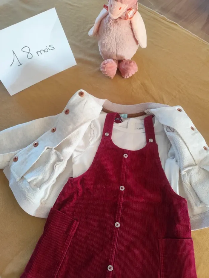 Ensemble 3 pièces Robe Veste T Shirt manches longues - photo numéro 2