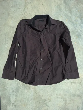 Chemise marron à rayures