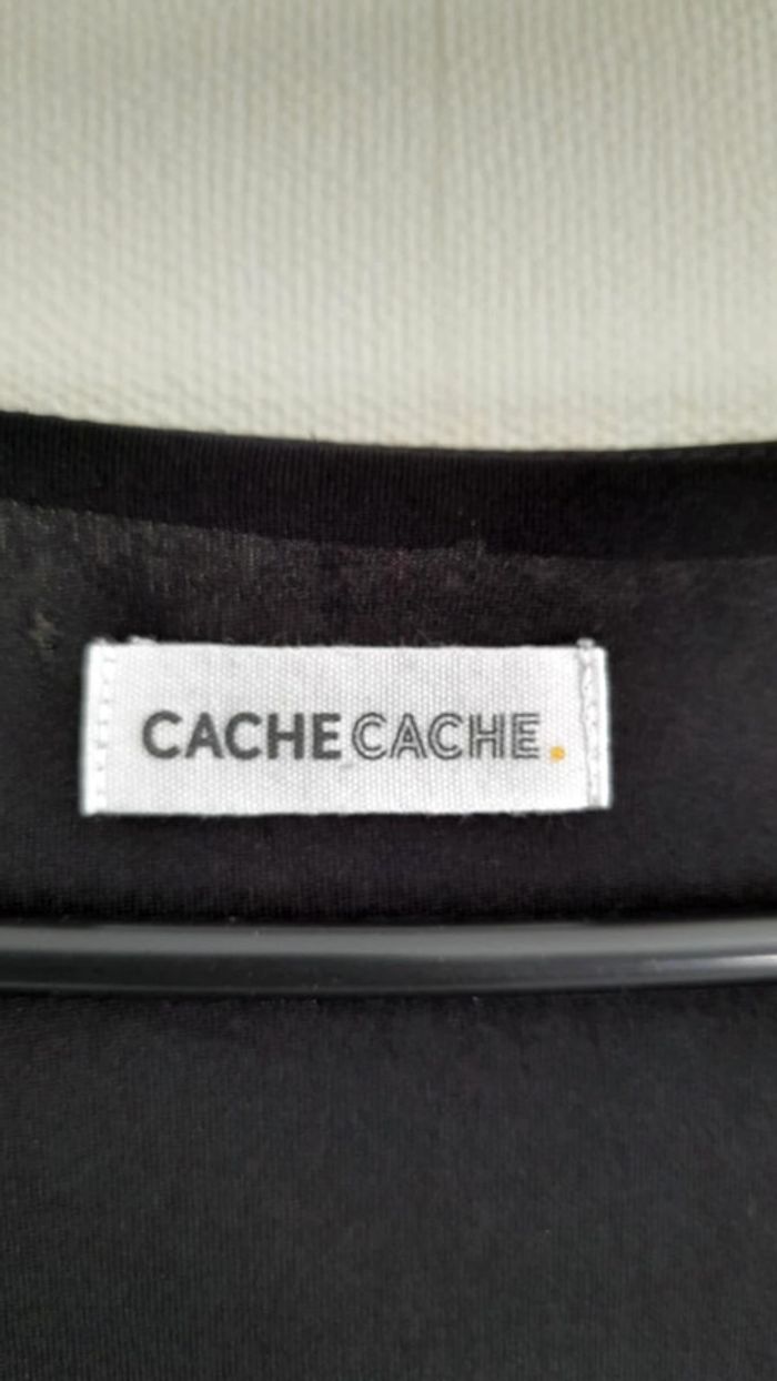 Robe courte noire et verte Cache Cache taille L - photo numéro 5