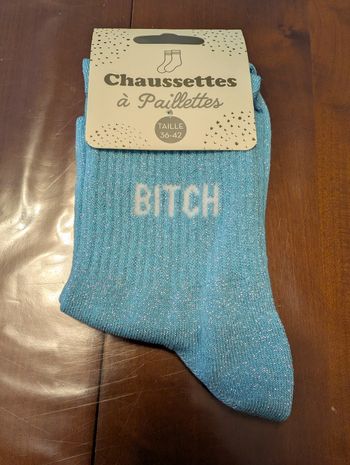 Chaussettes à paillettes Bitch