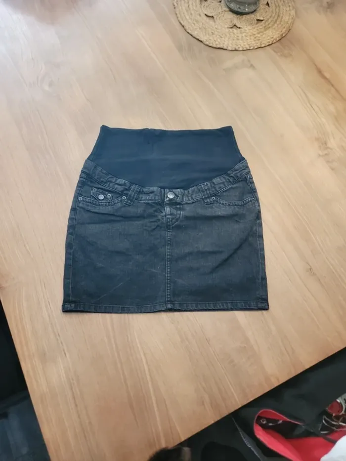 Jupe en jean noir "grossesse"