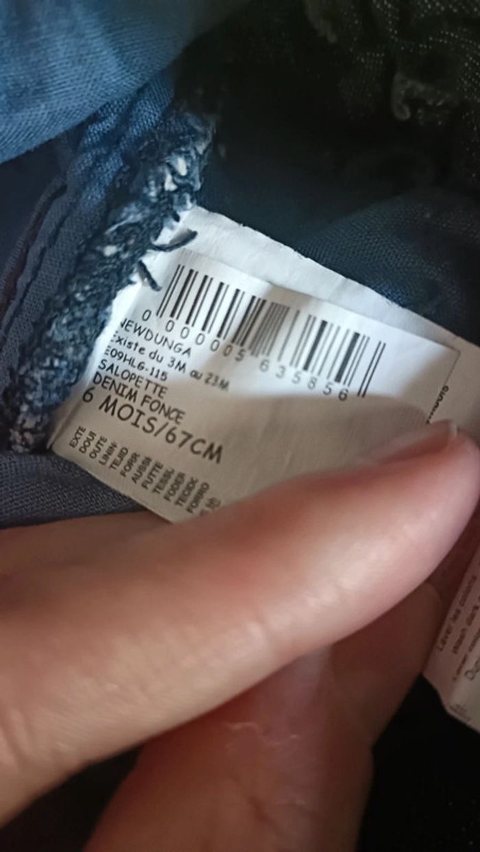 Salopette en jeans 6 mois - photo numéro 4