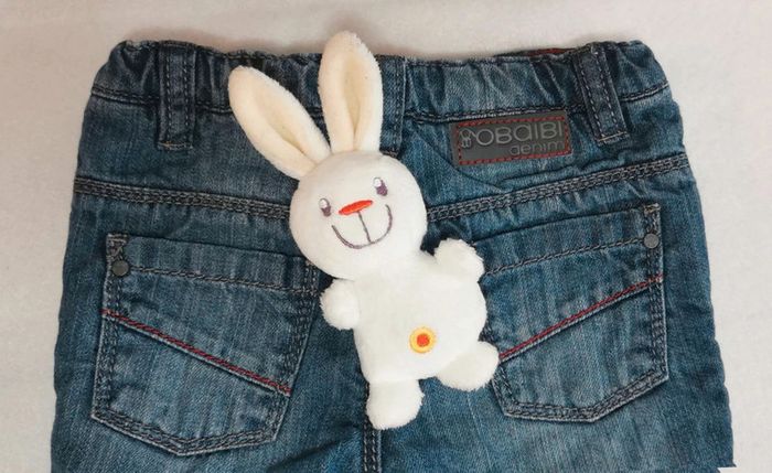 Pantalon 👣 jean molletonné obaïbi 6mois - photo numéro 4