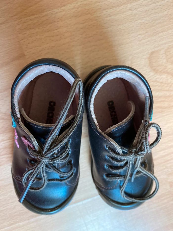 Jolie paire de bottines en cuir marron Orchestra T. 20 fille TBE - photo numéro 8