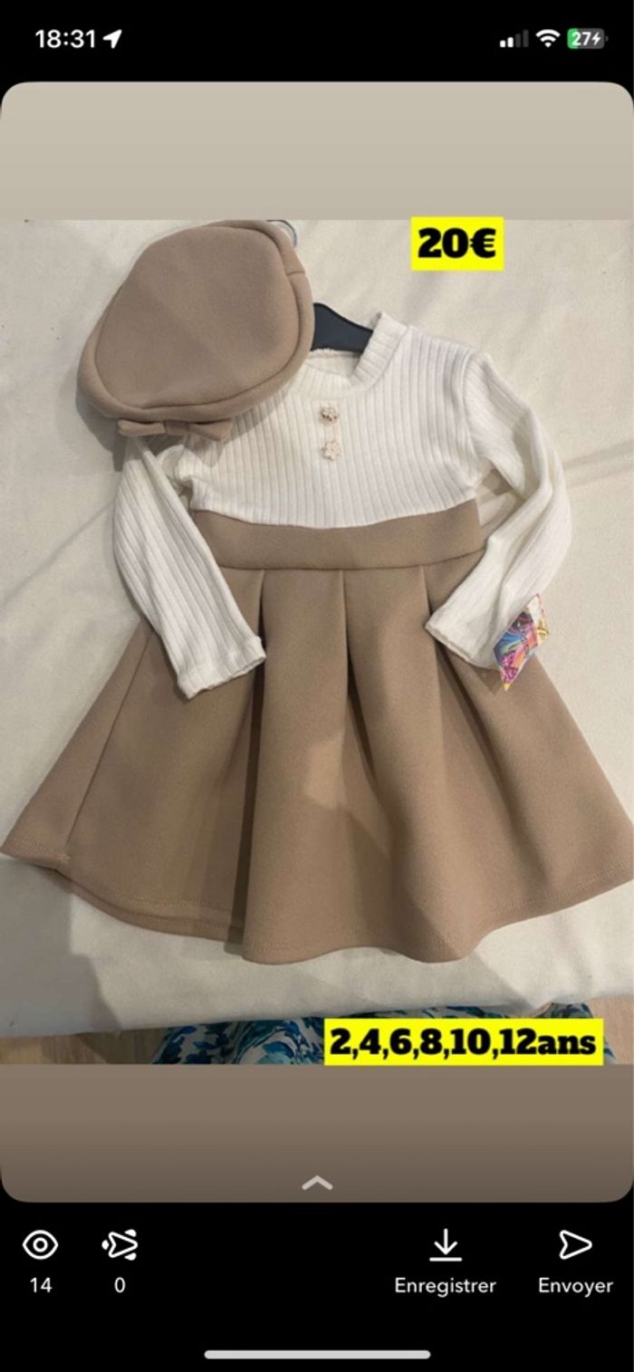 Robe avec béret et noeud - photo numéro 2