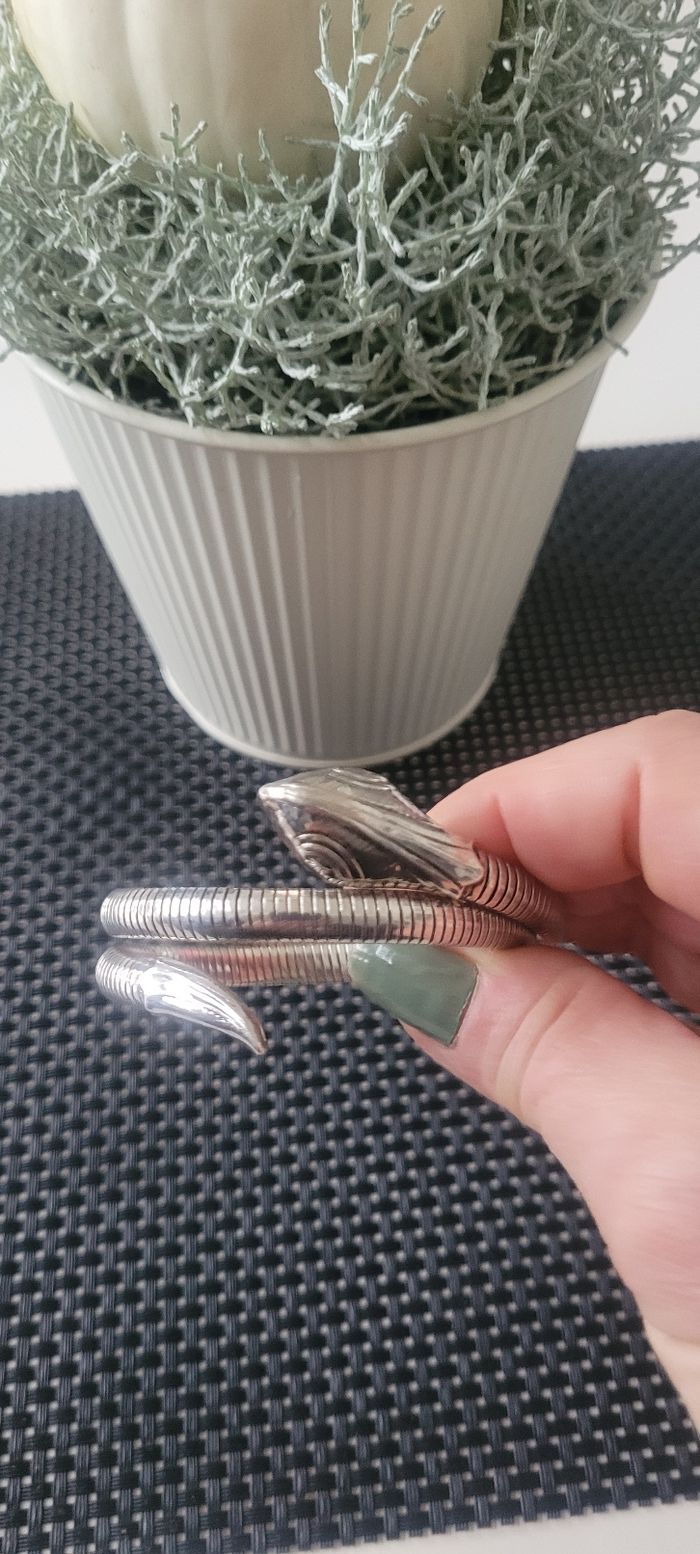 Bracelet gas bijoux serpent argenté excellent état - photo numéro 3