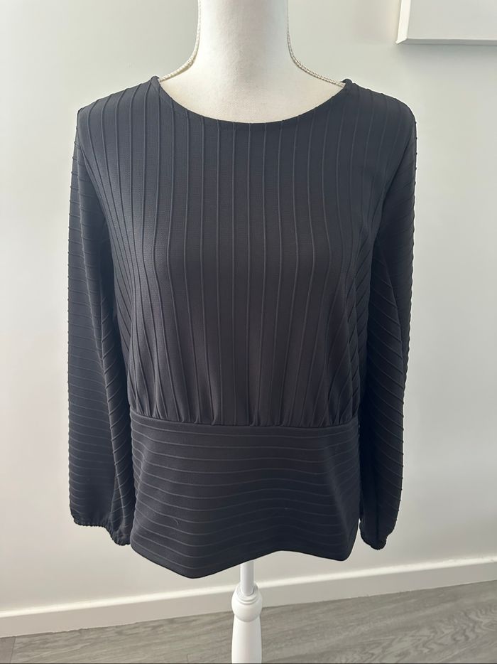 Blouse à rayures noire H&M T40 L