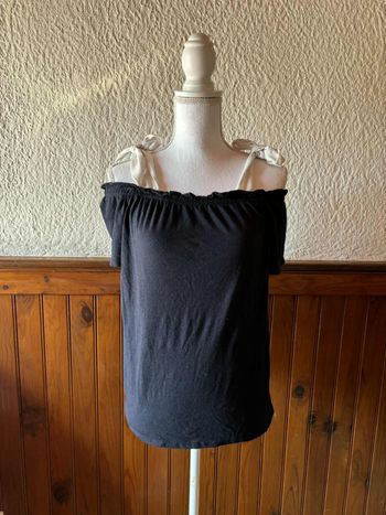 Top épaules dénudées bleu marine et blanc Kiabi Taille XL / 42