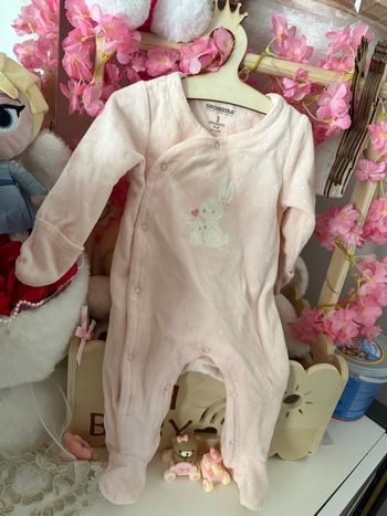 Dors-bien en velours dévoré patch lapins pour bébé fille