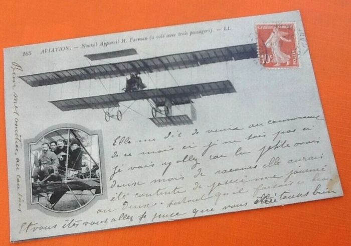 Carte postale ancienne Aviation Nouvel appareil Henri Farman - photo numéro 4